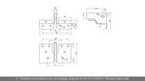 Kątownik do zabieraka napędu garażowego Hormann nr kat. 438164 - rysunek techniczny (wymiary)