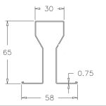 Wzmocnienie dolne omega, ocynkowane, 0.75mm, wysokość 65mm L = 6020mm