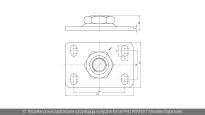 Płytka montażowa 80x120mm M24 do zawiasu bramy typ B Wiśniowski nr kat. 12956 - rysunek techniczny (wymiary)