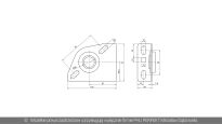 Podpora 2,5mm odległość do osi otworu 67mm na wał 25,4mm Flexi Force nr kat. 310-67NR - rysunek techniczny (wymiary)