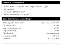 Semafor sygnalizator świetlny 230V AC CZERWONY z uchwytem Marantec nr kat. 104649