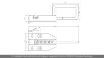 Rygiel zasuwa do bramy - przesuw 90mm Flexi Force nr kat. 629V - rysunek techniczny (wymiary)