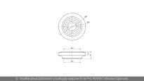 Rolka nośna do szyny 75mmx65mm bramy przesuwnej P75 Wiśniowski nr kat. 11234 - rysunek techniczny (wymiary)