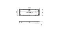 Okno prostokątne, plastikowe, 610x203mm do panela 38-40mm , skręcane, akryl Flexi Force nr kat. 2375