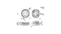 Czopy do sprężyny skrętnej  DUPLEX 95mm+152mm uniwersalne na wał 25,4mm (1'')  Doco International nr kat. 120100