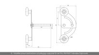 Rolka bieżna tandemowa 46mm oś-trzpień 11mm L=100mm Wiśniowski nr kat. 16551 - rysunek techniczny (wymiary)