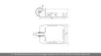 Dekiel z rolką podporową do szyny 200mmx155mm bramy przesuwnej PI200 Wiśniowski - rysunek techniczny (wymiary)