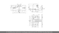 Zawiasy ukryte do drzwi serwisowych w bramie Hormann nr kat. 3095141 - rysunek techniczny (wymiary)