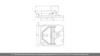 Dekiel czarny do szyny 95mmx85mm bramy przesuwnej P95 Wiśniowski - rysunek techniczny (wymiary)