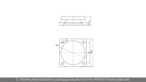 Elektrotrzymacz ścienny 1000N ze zworą ELFRI nr kat. S10110_02_000 - rysunek techniczny (wymiary)