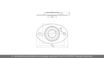 Łożysko kulkowe w oprawie stalowej do podpór wału 25,4mm Wiśniowski nr kat. 90363 - rysunek techniczny (wymiary)