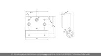 Zawias do trzpienia 17mm ECO Schulte - rysunek techniczny (wymiary)