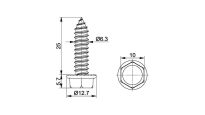 Blachowkręt ze stali nierdzewnej samogwintujący 6.3*25mm Flexi Force nr kat. 1055BV-RVS