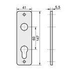 Szyld z tworzywa sztucznego 41mmx147mm do zamków Kastel Kowal nr kat. 14/1