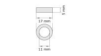 Pierścień dystansowy 5mm oś rolki 11mm.