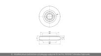 Rolka nośna do szyny 95mmx85mm bramy przesuwnej P95 Wiśniowski nr kat. 96862 - rysunek techniczny (wymiary)