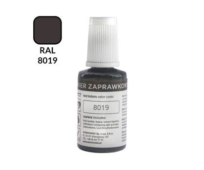 Lakier zaprawkowy RAL 8019 z pędzelkiem 25ml Wiśniowski nr kat. 98173