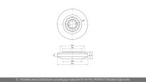 Rolka nośna do szyny 95mmx85mm bramy przesuwnej P95 Wiśniowski nr kat. 10837 - rysunek techniczny (wymiary)