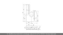 Podpora uniwersalna odległość do osi otworu regulowana 76-152mm Flexi Force nr kat. USA8L - rysunek techniczny (wymiary)