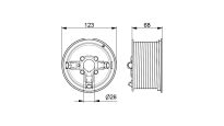 Bębny linowe o średnicy 120mm NL12 prowadzenie N na wał 25,4mm Flexi Force nr kat. FF05NL12