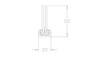 Zawias aluminiowy zębaty do drzwi serwisowych L=2500mm Flexi Force nr kat. 1034N