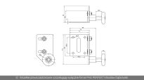 Uchwyt regulowany prawy z rolką do bram segmentowych Wiśniowski nr kat. 17853 - rysunek techniczny (wymiary)