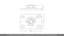 Płytka montażowa 80x120mm M24 do zawiasu bramy typ B Wiśniowski nr kat. 12274 - rysunek techniczny (wymiary)