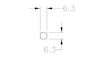 Klin wygięty wpust do wałków pełnych z rowkiem 6,3mm/6,3mm L=75mm Flexi Force nr kat. 700B-75